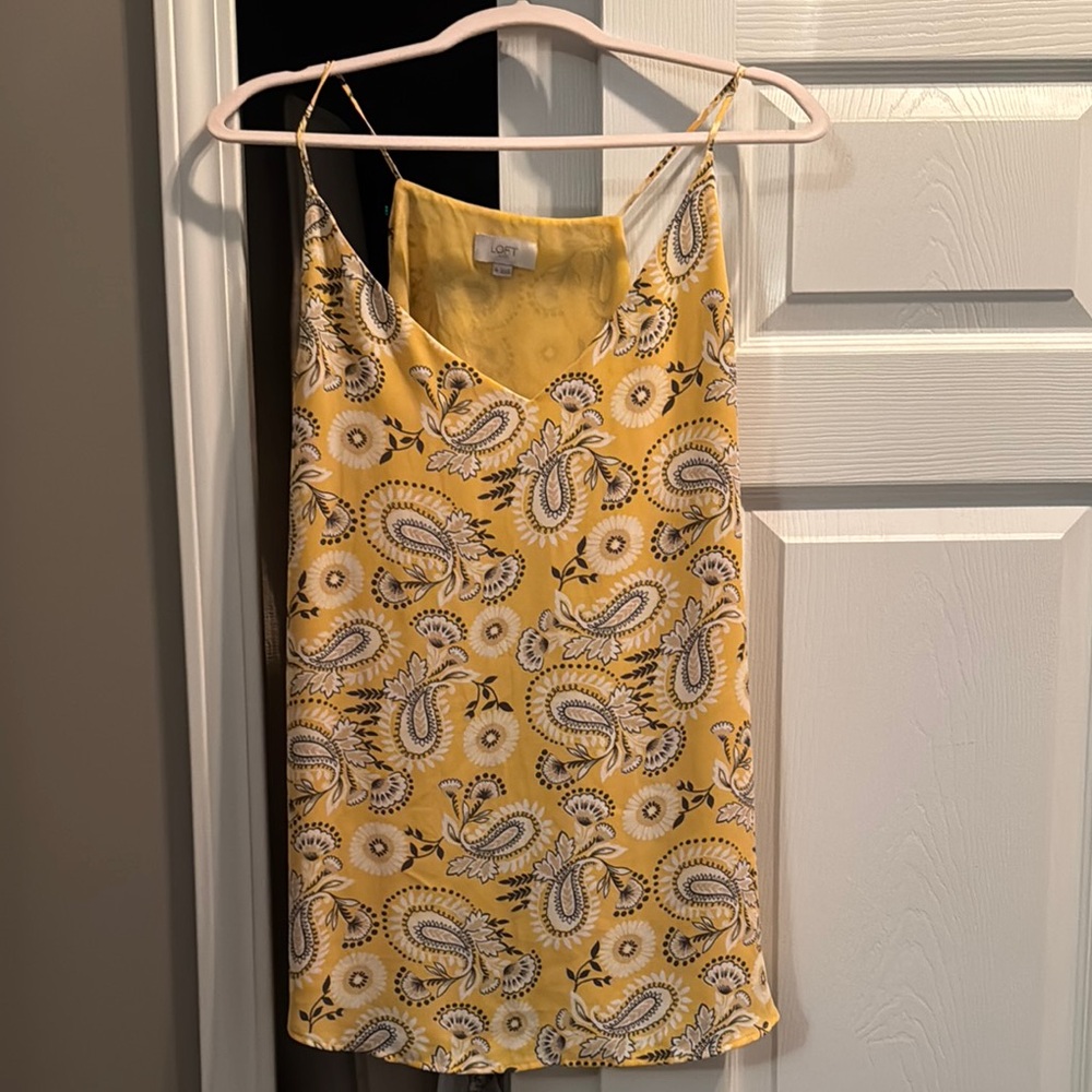 LOFT Yellow Black Sleeveless Camisole